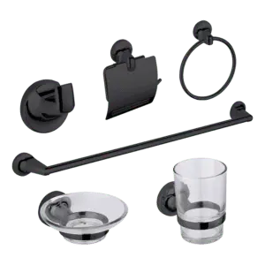 Accesorios De Ducha 6 Piezas Negro Mate