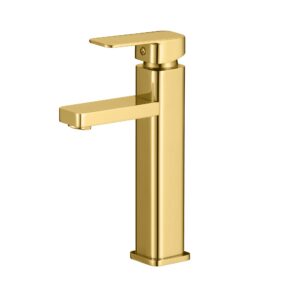 Grifería Lavamanos Monocontrol Alta - Noble Alta Dorada