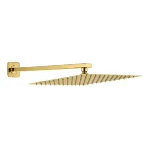 Ducha Regadera Cuadrada Con Tubo 30cm - Habana Gold 12