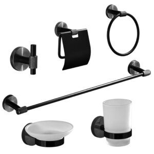 Accesorios De Ducha 5 Piezas Negro Mate - 15000