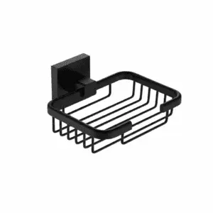 Jabonera Metálica Rejilla Ducha Acero Inoxidable Negro Mate