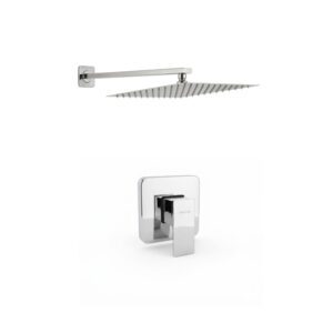 Combo Ducha Cuadrada 30*30 Con Mezclador Cromado