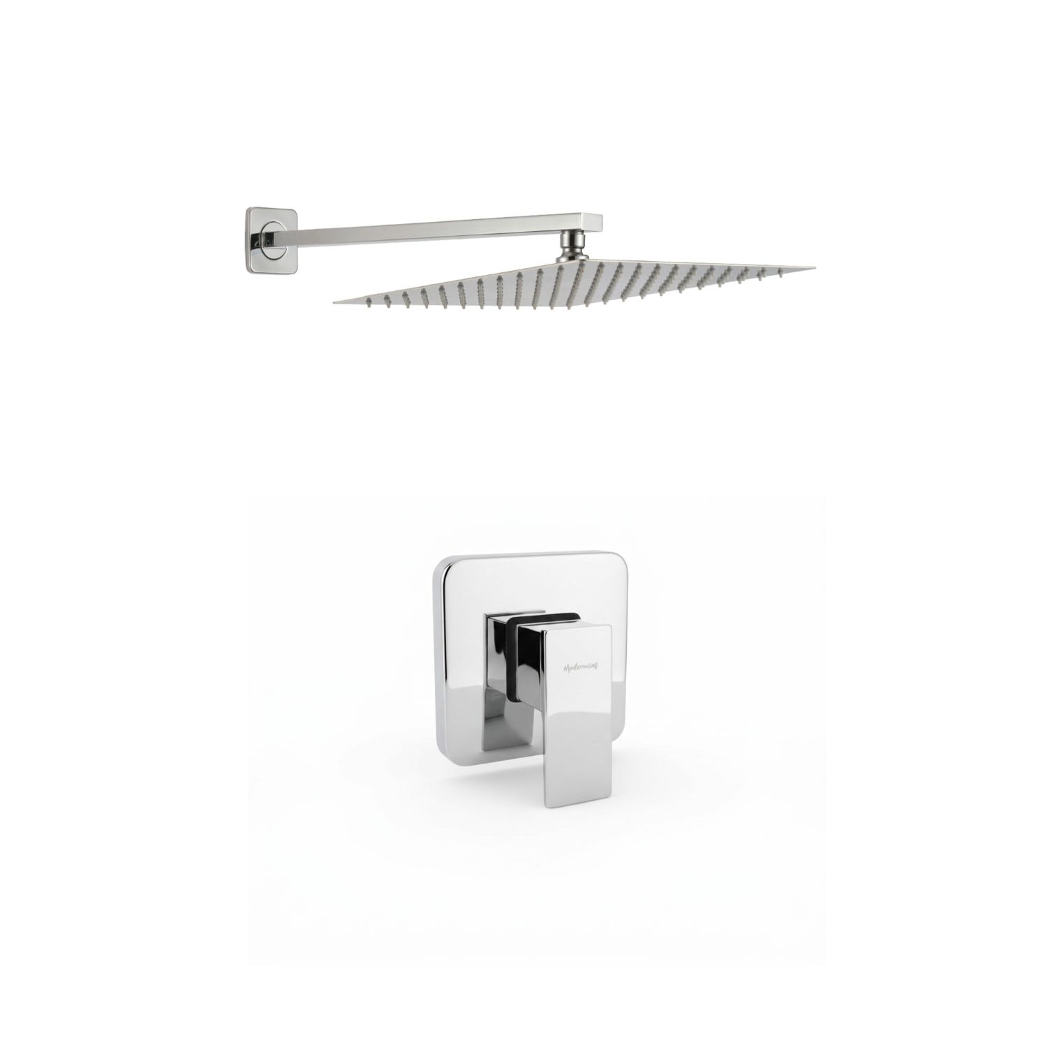 Combo Ducha Cuadrada 30*30 Con Mezclador Cromado