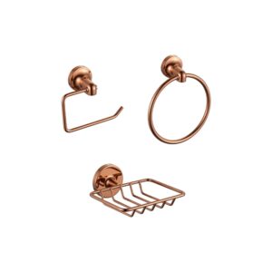 Accesorios De Ducha 3 Piezas Zinc - Bélgica Oro Rosa