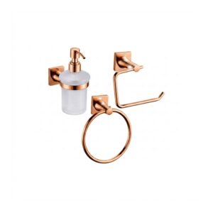 Accesorios De Ducha 3 Piezas Zinc - Capadocia 3 Piezas Oro Rosa